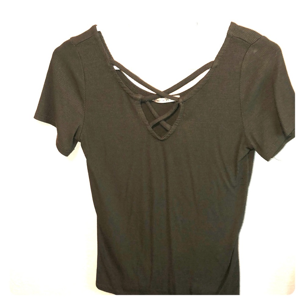 Olive Criss Cross V-neck